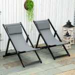 Sling Folding Outdoor Chair Blue Grey Taupe - Taupe