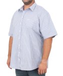 MENS SHORT SLEEVE STRIPE SHIRT - 10XL Blue wht