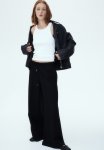 Wide Pull-on Trousers - Black