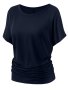 Solid Color Crew Neck Ruched T-Shirt Casual Short Sleeve T-Shirt For Spring & Summer Women's Clothing