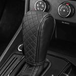 Kuqutidy Leather Car Gear Shift Knob Cover Anti-slip Breathable Gear Stick Shift Knob Cover Universal Shifter Lever Protector Co