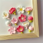 12PCS Refrigerator Magnets Cartoon Flower Fridge Magnets Cute Decorative Magnets Personalized Fridge Magnet For Kitchen Office W