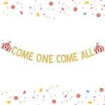 Come One Come All Banner Carnival Circus Theme Party Decorations Circus 1ST Birthday Party Banner Red Gold Circus Tent Theme Bab