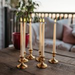 Ivory Flameless LED Taper Candles Set Of 6