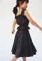 Tiered Seersucker Skirt - Dark Grey