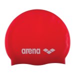 Classic Logo Silicone Swim Cap Red white