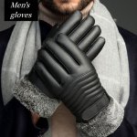 1PAIR Men's Warm Fleece Gloves Anti Slip Waterproof Touch Screen Warm Gloves For Outdoor Snow Winter Skiing Cycling Riding
