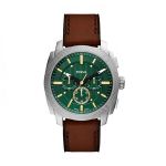 Fossil Men Silver Green Leather Analogue FS6100