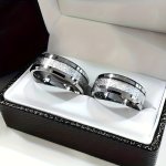 1PC Fashionable Business Men's Ring 8MM Stainless Steel Wedding Engagement Ring Best Holiday Gift Ring For Lovers Fathers Family