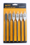 6-PIECE Wood Flat Bit Set