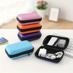1PC Pu Leather Travel Tech Pouch - Multi-device Charging Cable & Earbud Organizer Durable Accessory Case For Adults & Teens 14+