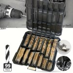 99PCS SET Hss High-speed Steel Titanium Drill Bits Set With Storage Box Multi-functional Professional Electric Tool Accessories