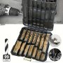 99pcs/set HSS High-Speed Steel Titanium Drill Bits Set With Storage Box Multi-functional Professional Electric Tool Accessories Hole Opener Electric Drill Bit For Wood Plastic