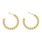 Goldair Gold Plated Rope Hoop Earrings