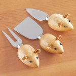 Kikkerland Mice Cheese Knives Set