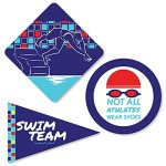 Big Dot Of Happiness Makmaking Waves - Swim Team - Diy Shaped Swimming Party Or Birthday Party Cut-outs - 24 Count