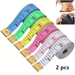 2PCS 150CM 60INCH Body Measuring Ruler Sewing Tailor Tape Measure Centimeter Meter Sewing Measuring Tape Soft Random Color