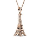 DESTINY Paris Eiffel Tower Necklace With Crystals From Swarovski-rose