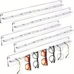 Space-saving Acrylic Fashion Glasses Organizer - Wall Mounted Eyewear Display Rack Easy Install Perfect For Home & Retail Decor