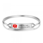CBA102476 - Personalized Medical Alert Bangle Bracelet Stainless Steel