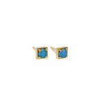 Sapphire Cabochon Dome Earring Studs In Yellow Gold