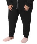 Ladies Waffle Design Pj Pants - 6XL Black