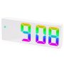 Digital Alarm Clock With Night Light And Colorful LED Display - White