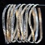 8PCS/SET Retro Geometric Golden Silvery Bump Pattern Bangle Personality Silver Plated Jewelry Hand Decoration