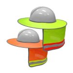 Orange Sun Protector For Hard Hat With Reflective