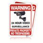 2PCS Private Property No Trespassing Sign Video Surveillance Signs Outdoor Uv Printed Aluminum 10 X 7 In Security Camera Sign For Home Business Driveway Alert Cctv