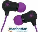 Manhattan Sound Science Nova Sweatproof Earphones - Lightweight Sweatproof Earphones With In-line MIC Black-purple Retail Box Li