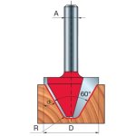 Lettering Router Bit D-28.0MM X H-19.0MM X H-67.15MM X C-28MM X R-3MM X A-60 X A-12MM 20-57412P