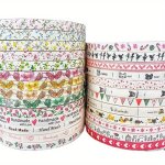 Handmade Flower Pattern Ribbons: 1.5CM 0.59INCH Width Red And Off-white Perfect For Christmas Wedding And Diy Sewing Projects