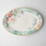 - Green Floral Oval Platter
