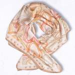 Multi Heart Print Silky Scarf - Beige Free