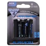 Alphacell Size C 2PC Zinc Carbon Battery