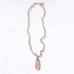 Oval Resin Pendant Necklace - Gold Free