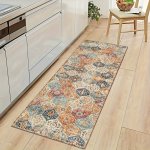 1PC Vintage Moroccan Print Non-slip Rug Pad For Bedroom Living Room And Entryway - Machine Washable Polyester Mat For Kitchen An