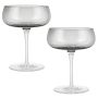 Champagne Glasses: Belo Handmade Grey/black Smoke Coupes - Set Of 2
