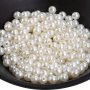 White & Cream Plastic Pearl Beads Assorted Sizes 4-14mm Round Loose Beads For DIY Jewelry Making And Fashion Embellishments