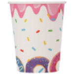 Donut Fun Disposable Paper Cups 8-PACK