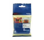Brother M-K221 Non-laminated M-tape 9MM Black On White 8M