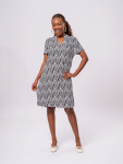 Black And White Leaf Print Dress - XXL Assorted