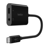 Belkin Rockstar 3.5MM Audio With Usb-c Charge Adapter - Black