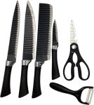 Knife Set 6 Pcs With Black Soft Touch Handles FEI-164 Steel Knife Kitchen Tool Set