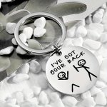 Funny Stick Figure Keychain: 'i've Got Your Back' - Perfect Gift For Best Friends Brothers Sisters And More - Stainless Steel