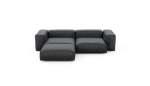 Three Module Chaise Sofa - Velvet - Dark Grey - 272CM X 220CM