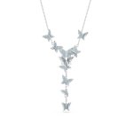 SWAROVSKI Idyllia Lilia Y Necklace Butterfly Blue Rhodium Plated