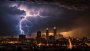 Canvas Wall Art - Canvas Wall Art- City Lightning With Clouds - B1184 - 120 X 80 Cm
