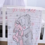 Personalised Fleece Blanket Pink Starry Tatty Teddy Sleeping